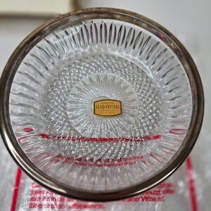 Genuine Lead Crystal Bowl Silver Plate Rim Vintage Decorative Tableware